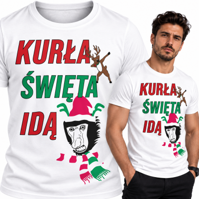 KOSZULKA ŚWIĄTECZNA KURŁA ŚWIĘTA IDĄ